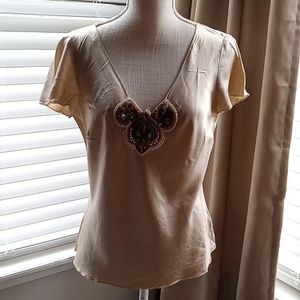 💯  silk emblished blouse